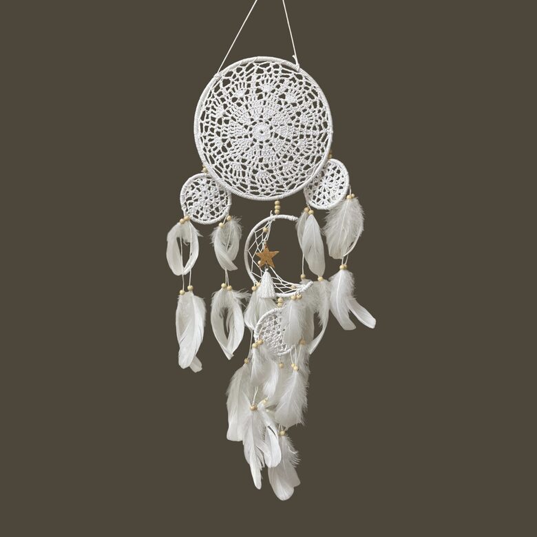 Sapņu ķērājs ar mēnestiņu ( balts) 